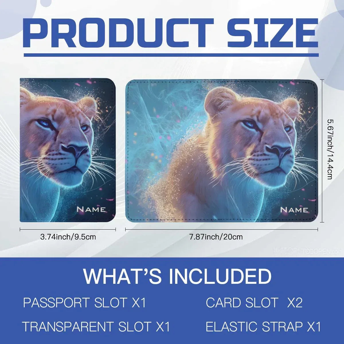 Personalized Lion Passport Holder: Starry Galaxy Travel Wallet, Holiday