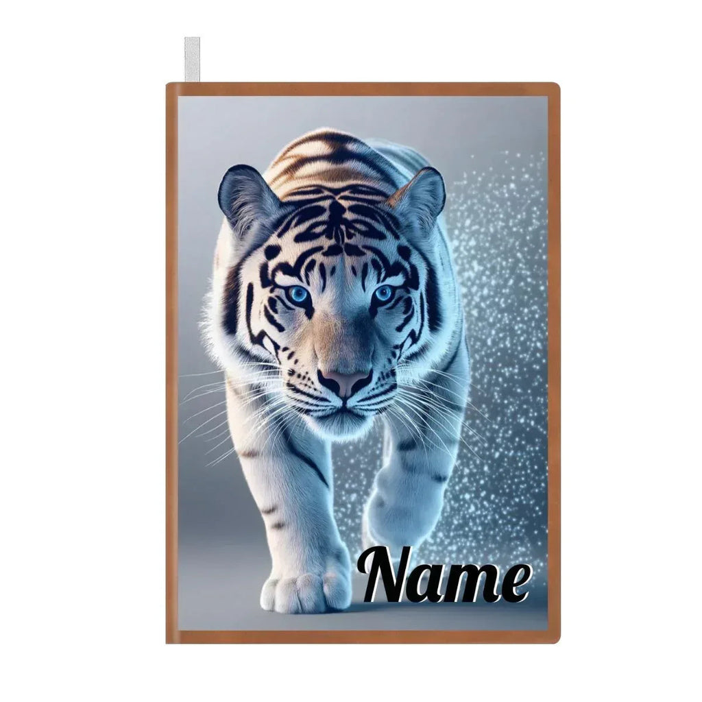Personalized Blue Tiger Notebook: A5 Jungle Cat Journal for Writing, Keepsake Diary, Name Gift