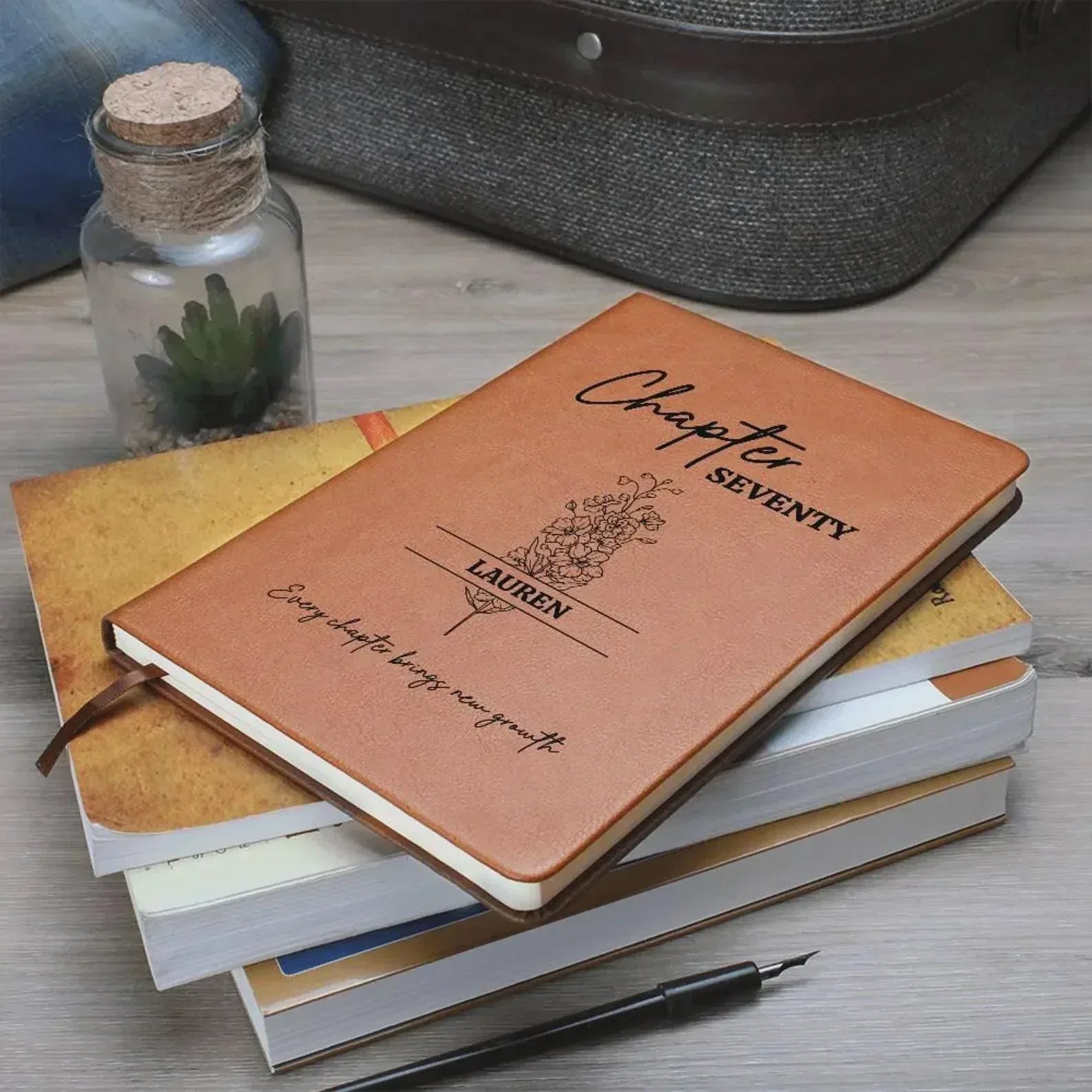 Personalized 80th, 70th, 60th, 50th, Birthday Leather Journal: Custom Age Year Gift, Keepsake Diary