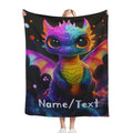 Personalized Glowing Rainbow Dragon Blanket: Soft Flannel Fleece Throw