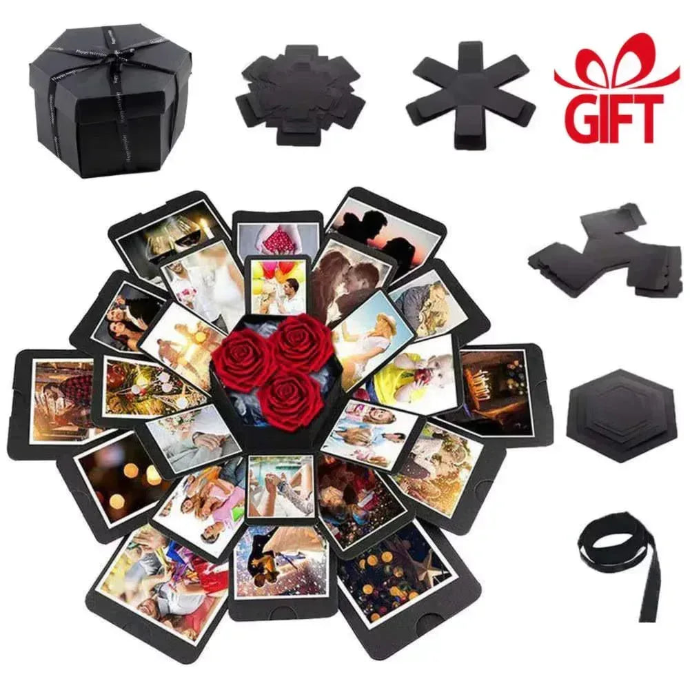 Photo Gift Explosion Surprise Box: Personalized Pop-Up Memory Keepsake, DIY Scrapbooking Album