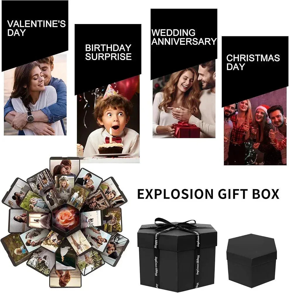 Photo Gift Explosion Surprise Box: Personalized Pop-Up Memory Keepsake, DIY Scrapbooking Album