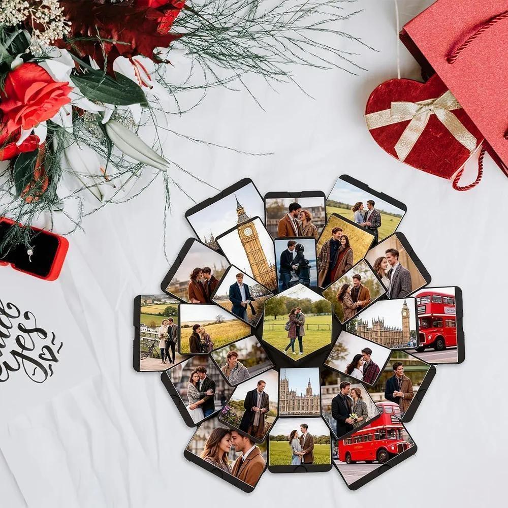 Photo Gift Explosion Surprise Box: Personalized Pop-Up Memory Keepsake, DIY Scrapbooking Album