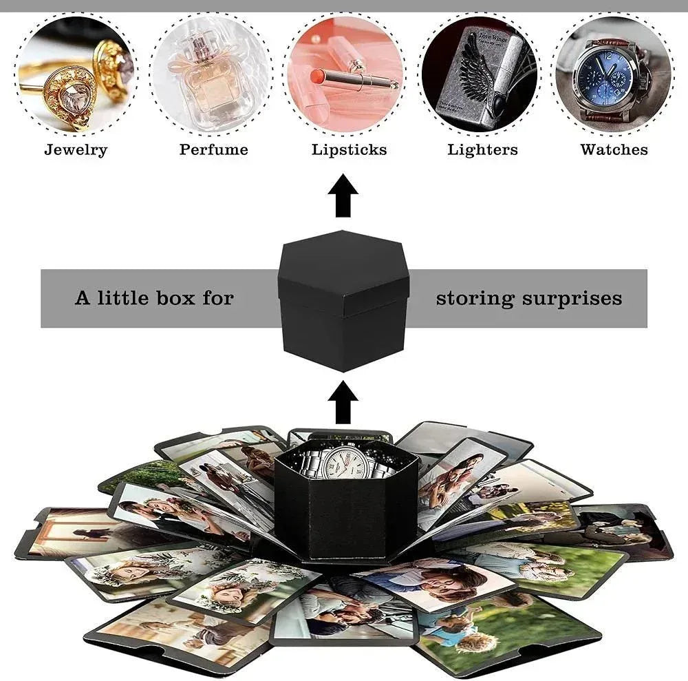 Photo Gift Explosion Surprise Box: Personalized Pop-Up Memory Keepsake, DIY Scrapbooking Album