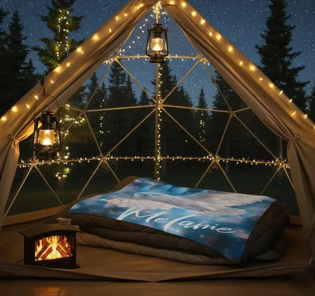 Personalized Wizarding Owl Blanket: Harry Potter Theme, Custom Flannel Fleece Name Throw