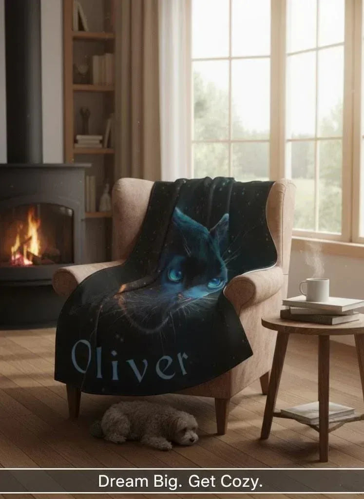 Personalized Black Panther Blanket: Cosmic Starry Night Soft Throw, Soft Flannel Fleece