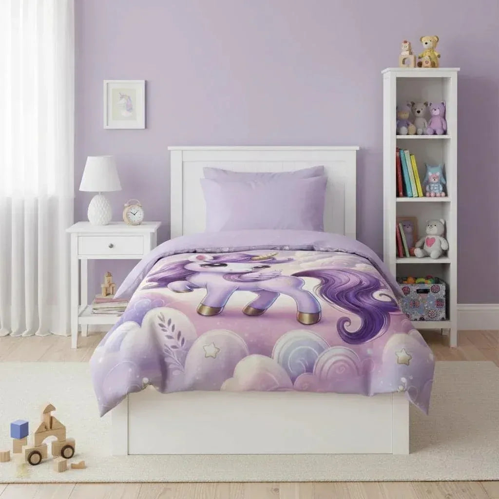 Personalized Unicorn Blanket: Enchanted Purple Fantasy Throw, Flannel Fleece Name Gift