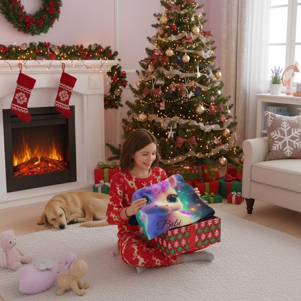 Personalized Cosmic Unicorn Blanket - Magical Galaxy Flannel Fleece Throw Super Soft Custom Name Gift