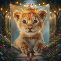 Customizable Lion King Baby Blanket: Simba Cub Keepsake Throw, Flannel Fleece Name Gift