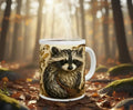 Whimsical Raccoon Mug: Adorable Animal Lover Gift, Hot Chocolate, Coffee Mug, Tea Cup