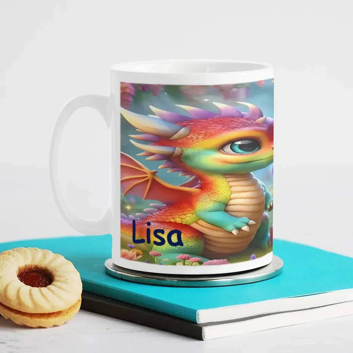 Personalized Unicorn Dragon Coffee Mug, Tea Cup: Hot Chocolate Gift for Fantasy Lovers