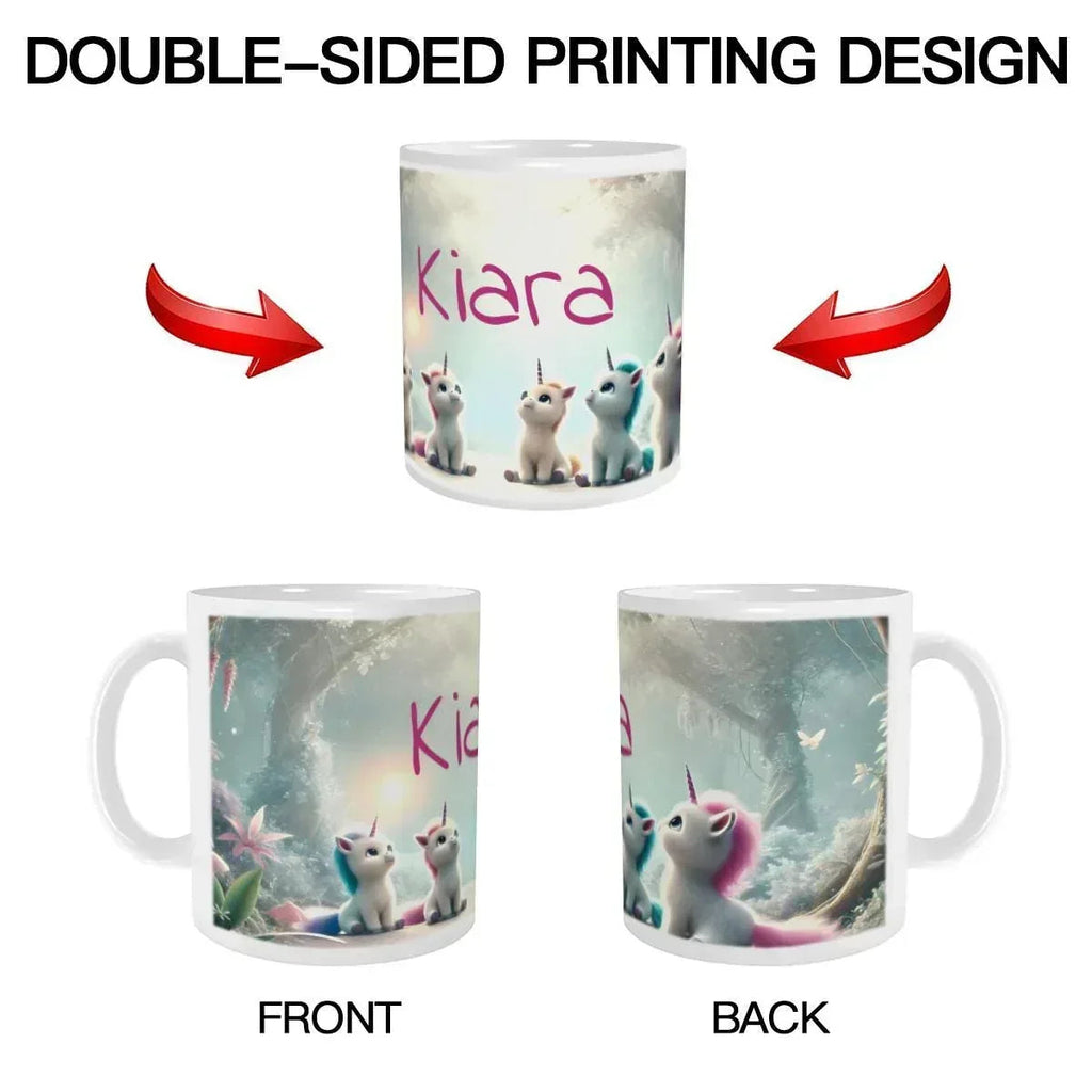 Personalized Unicorn Coffee Mug, Tea Cup: Hot Chocolate Gift for Fantasy Lovers, Name Gift