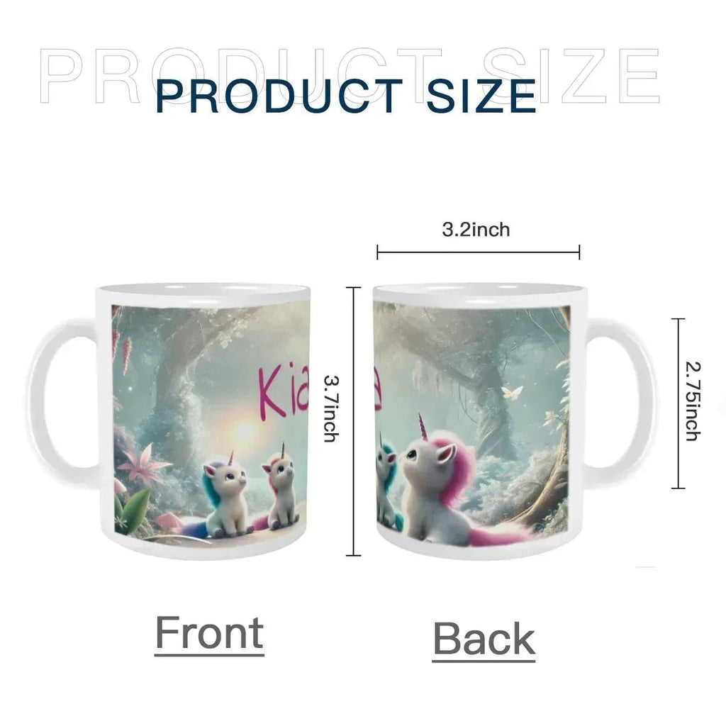 Personalized Unicorn Coffee Mug, Tea Cup: Hot Chocolate Gift for Fantasy Lovers, Name Gift