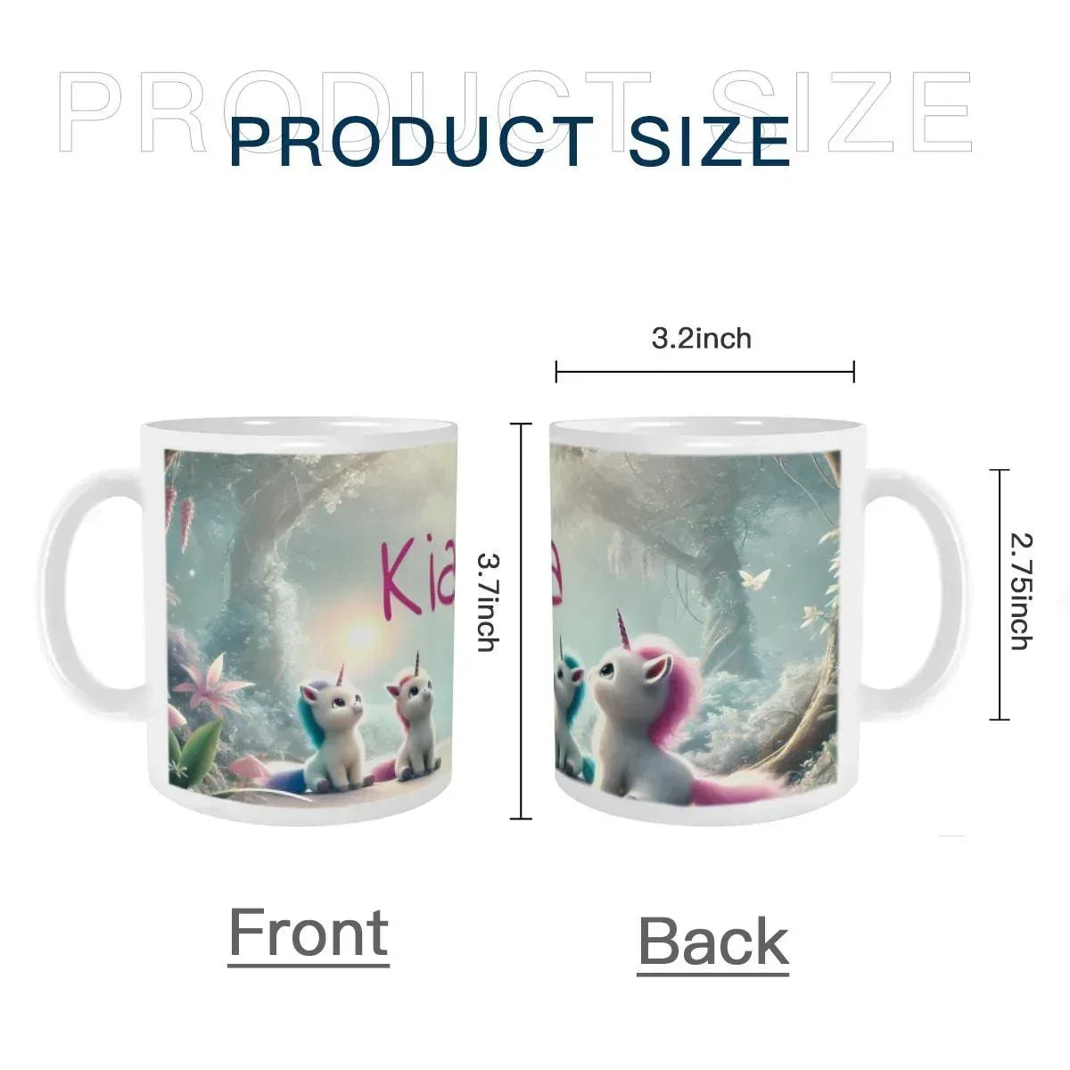Personalized Unicorn Coffee Mug, Tea Cup: Hot Chocolate Gift for Fantasy Lovers, Name Gift