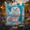 Personalized Wizard Owl Blanket – Magical Flannel Fleece Throw, Name Gift
