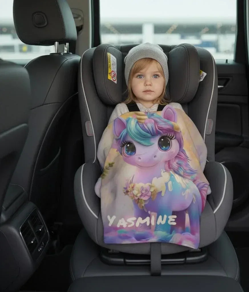 Personalized Unicorn Blanket: Soft Flannel Fleece Throw, Magical Name Gift