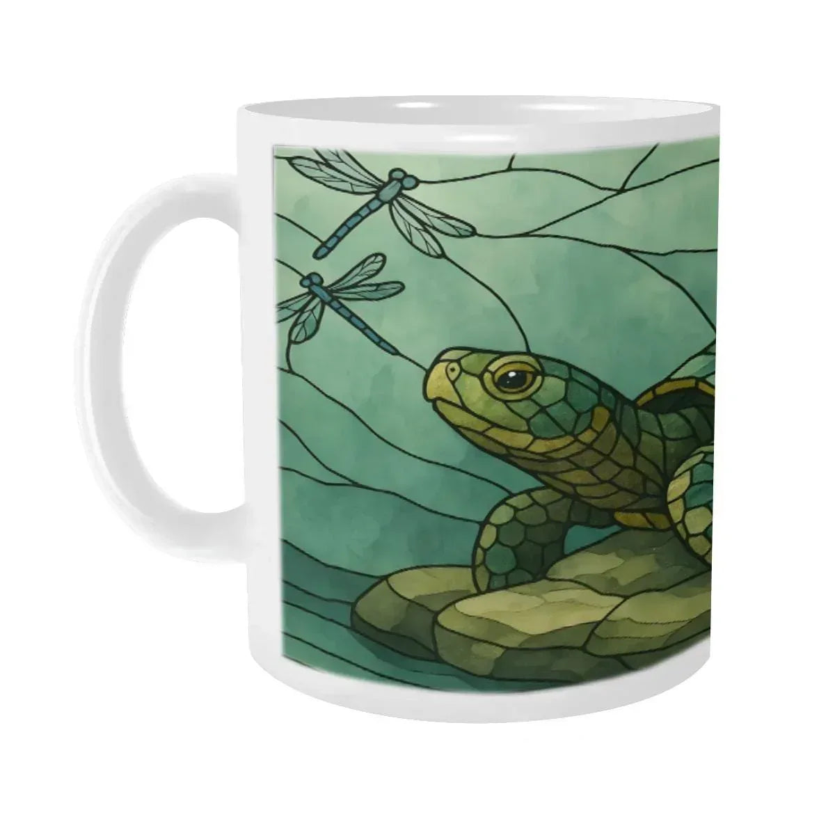 Stained Glass Sea Turtle Mug: Ocean Home Decor, Hot Chocolate, Coffee Mug, Tea Cup