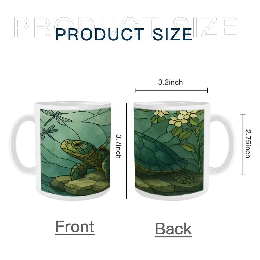 Stained Glass Sea Turtle Mug: Ocean Home Decor, Hot Chocolate, Coffee Mug, Tea Cup