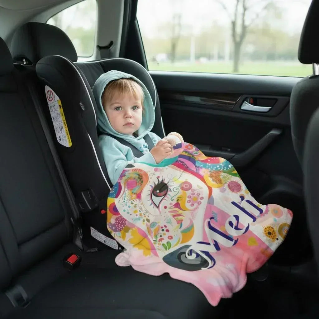 Personalized Unicorn Blanket with Name - Dreamy Soft Fleece Throw for Kids and Adults