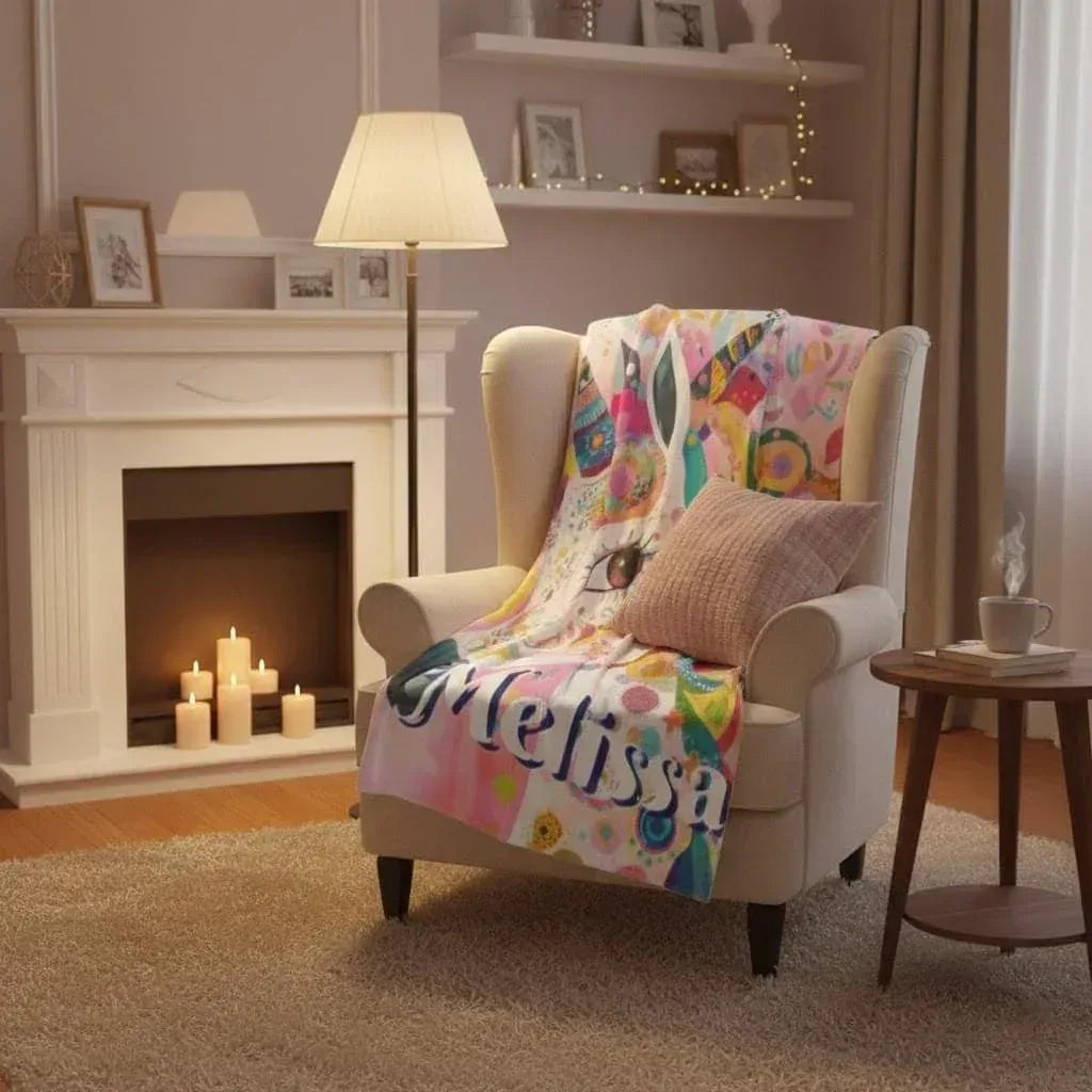 Personalized Unicorn Blanket with Name - Dreamy Soft Fleece Throw for Kids and Adults