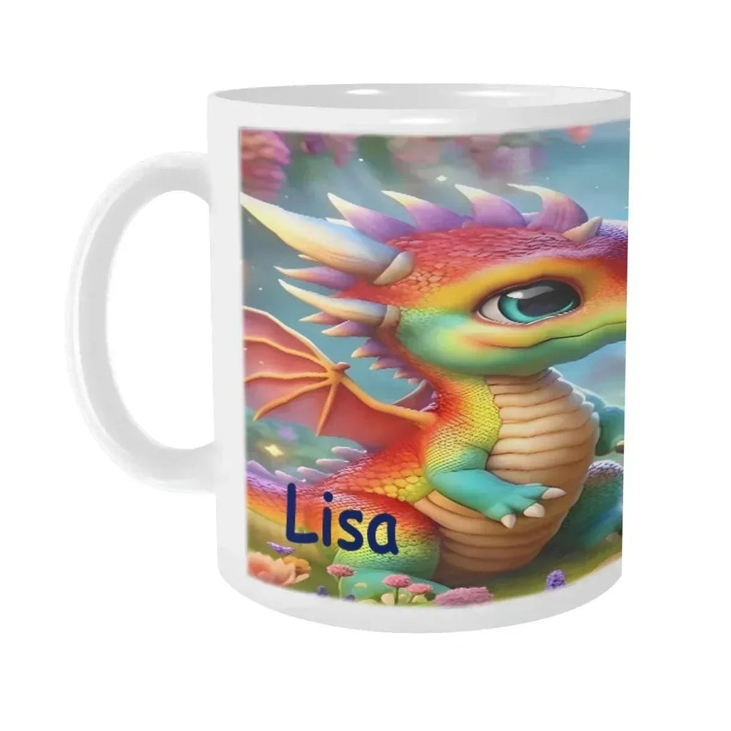Personalized Unicorn Dragon Coffee Mug, Tea Cup: Hot Chocolate Gift for Fantasy Lovers