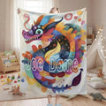 Personalized Dragon Blanket: Vibrant Fantasy Flannel Fleece Throw, New year Dragon