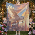 Personalized Wizard Owl Flannel Blanket: Enchanted Castle Fleece Throw, Soft Custom Name Gift Bird