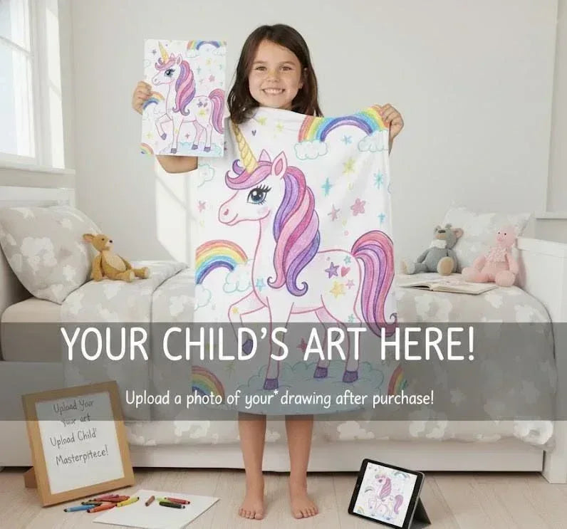 Personalized Picture Photo Blanket: Enchanted Kids Fantasy Fleece Throw