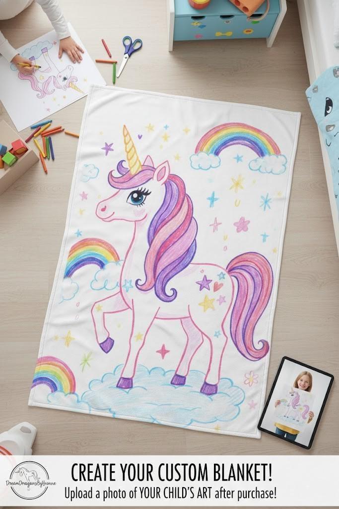 Personalized Picture Photo Blanket: Enchanted Kids Fantasy Fleece Throw