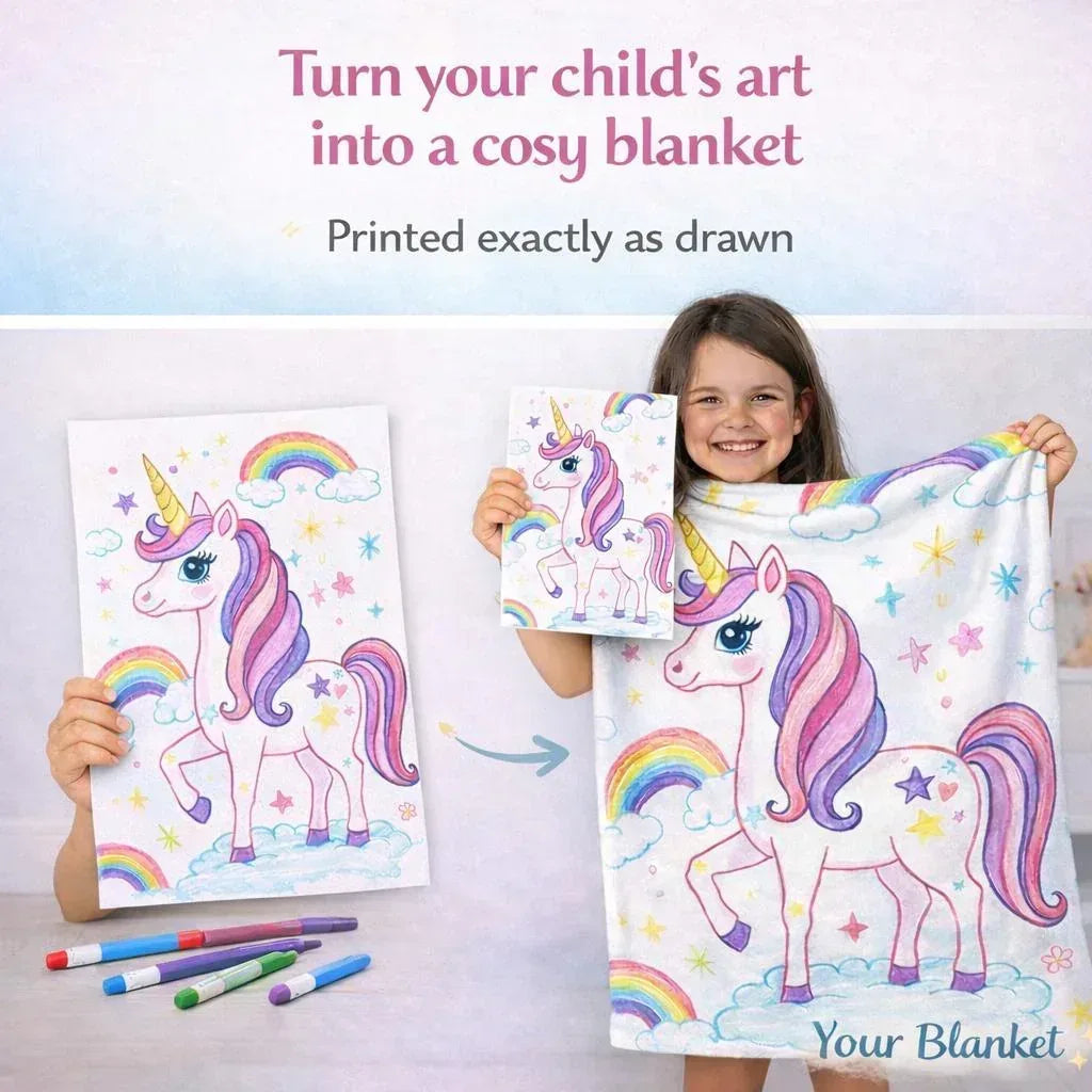 Personalized Picture Photo Blanket: Enchanted Kids Fantasy Fleece Throw