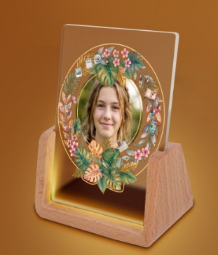 Her Face in Lights — Upload your Photo — USB Night Light