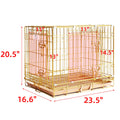 24-42" Collapsible Copper Gold Dog Crate GLD24/30/36/42