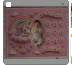 Pink Unicorn Baby Milestone Blanket | Monthly Photo Prop for Newborns & Babies