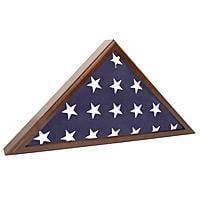 Military Shadow Box 5X9' Flag Display Case, Solid Wood - Cherry