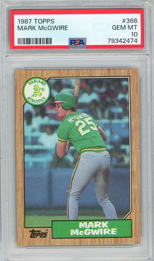 Graded 1987 Topps Mark McGwire #366 Rookie RC Baseball Card PSA 10 Gem Mint