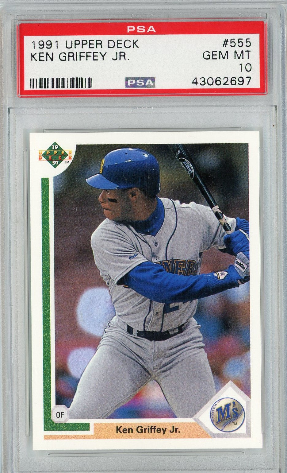Graded 1991 Upper Deck Ken Griffey Jr #555 Baseball Card PSA 10 Gem Mint