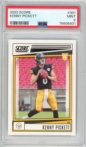 Graded 2022 Panini Score Kenny Pickett #301 Rookie RC Football Card PSA 9 Mint