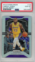 Graded 2019 Panini Prizm LeBron James #129 Silver Prizm Basketball Card PSA 10 Gem Mint