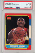 Graded 1986 Fleer Dominique Wilkins #121 Rookie RC Basketball Card PSA 6 EX-MT