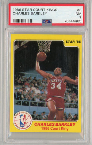 Graded 1986 Star Court Kings Charles Barkley #3 Rookie RC Basketball Card PSA 7 Near Mint
