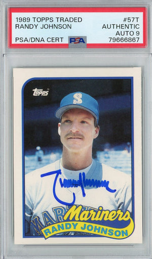 Graded 1989 Topps Traded Randy Johnson #57T Rookie RC Baseball Card PSA 9 Auto Grade Mint