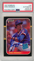 Graded 1987 Donruss Greg Maddux #36 Rookie RC Baseball Card PSA 10 Auto Grade Gem Mint