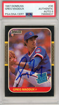 Graded 1987 Donruss Greg Maddux #36 Rookie RC Baseball Card PSA 9 Auto Grade Mint