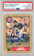 Graded 1987 Topps Traded Greg Maddux #70T Rookie RC Baseball Card PSA 10 Auto Grade Gem Mint