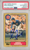 Graded 1987 Topps Traded Greg Maddux #70T Rookie RC Baseball Card PSA 9 Auto Grade Mint