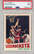 Graded 1977 Topps Moses Malone #124 Basketball Card PSA 9 Mint
