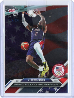 2024 Topps Now LeBron James #30 Flag Parallel #/24 Basketball Card