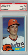 Graded 1981 Topps Nolan Ryan #240 Baseball Card PSA 8 NM-MT
