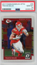 Graded 2017 Panini Donruss Optic Travis Kelce #65 Football Card PSA 10 Gem Mint