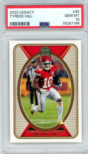 Graded 2022 Panini Legacy Tyreek Hill #45 Football Card PSA 10 Gem Mint